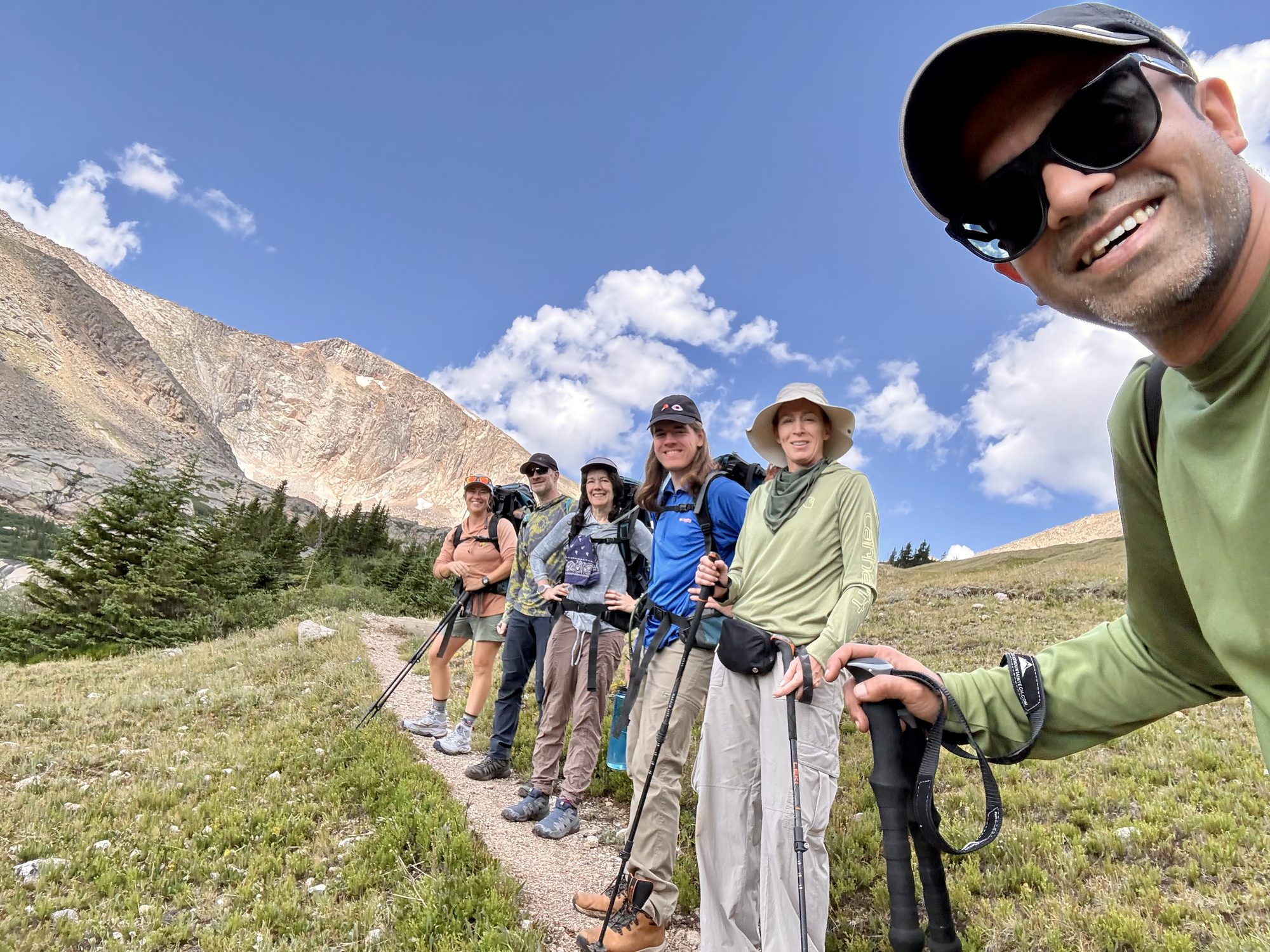 The group strung along a switchback — the reason I kept stopping to shoot.